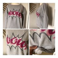 Hallhuber Sweatshirt grau mit Pailletten-Motiv WOW!, Gr. S Kr. München - Großhesselohe Vorschau