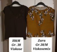 H&M Zara Shirt braun olive grün Blume 38 Viskose Berlin - Neukölln Vorschau