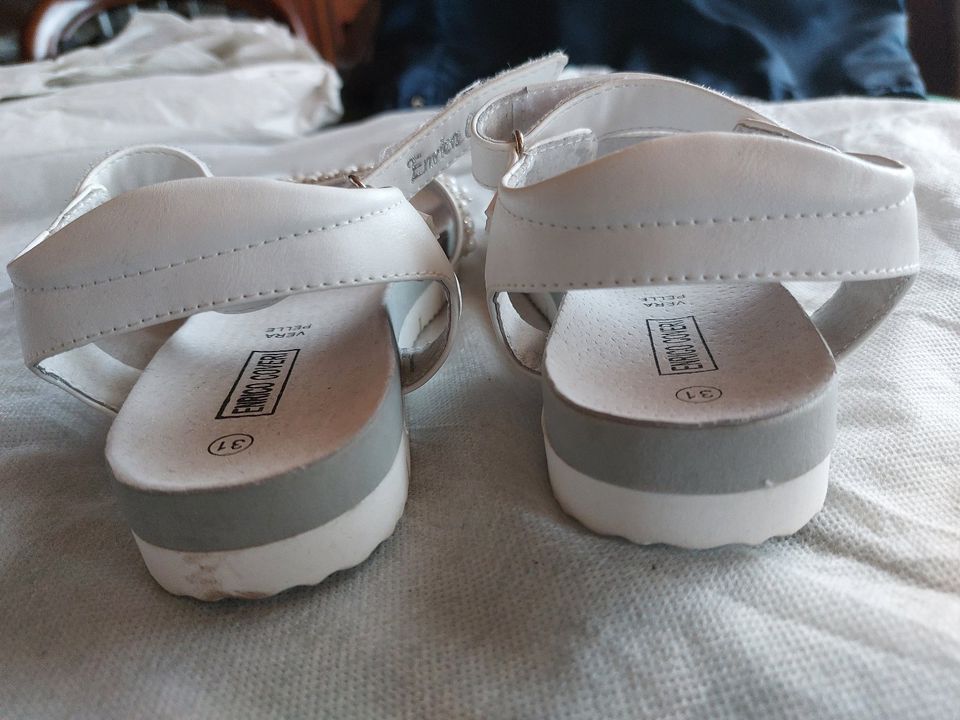 Schuhe Mädchen ENRICO COVERI 31 Sandalen Weiß Perle Italy Neu in Hannover