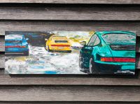 Acrylbild Porsche 911, 964 gelb und grün und blau auf Leinwand, Bayern - Aichach Vorschau