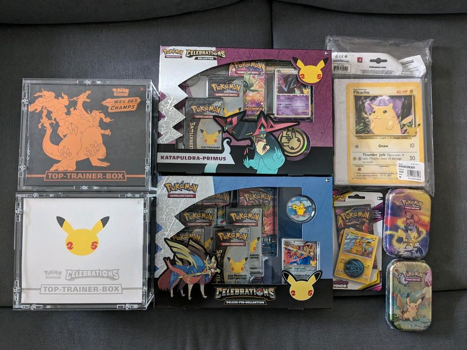 Pokemon OVP Sammlung (TTB, Blister, Booster, Tin) in Wilhelmsfeld