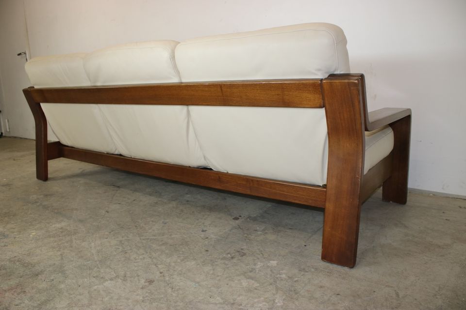 Dresitzer Couch von Rolf Benz Beige Leder Eichegestell Sofa 80er in Berlin