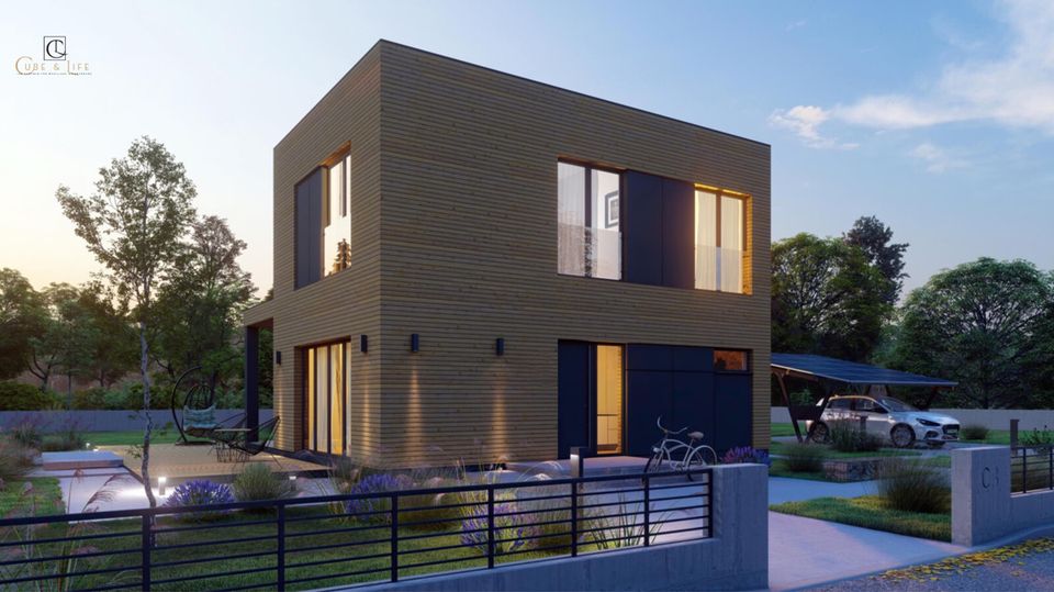 Modernes Modulhaus mit praktischer Raumaufteilung und stilvollem Design in Breydin