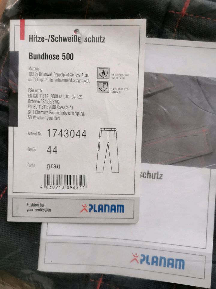 Planam Hitze-/Schweißerschutz Bundhose 500 Schweißerhose, Gr. 44 in Gerolsbach