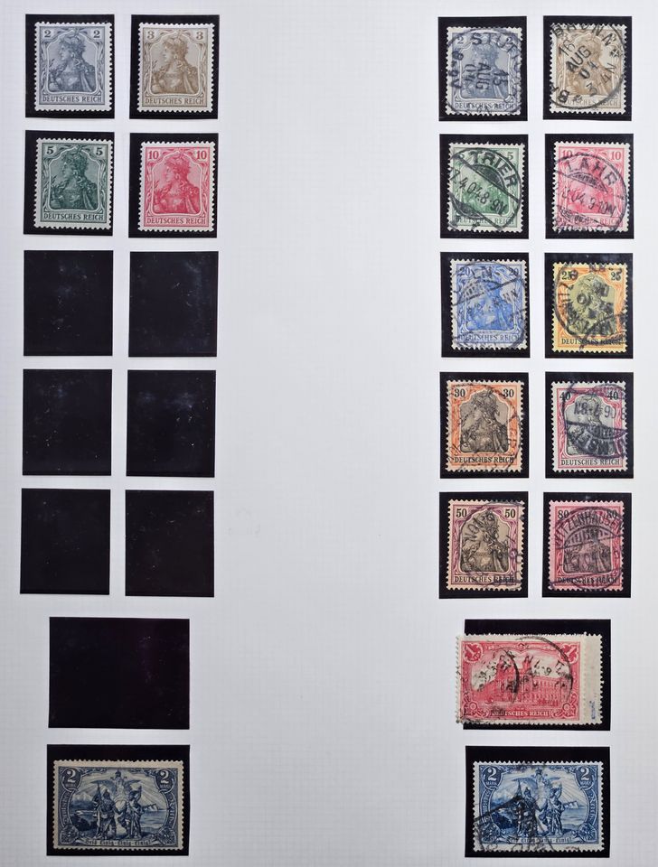 Briefmarkensammlung Deutsches Reich 1872-1923 doppelt v. geprüft in Kriebstein