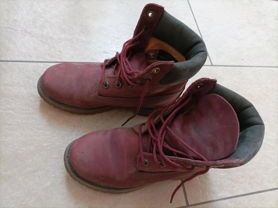 Original Timberland Boots Schuhe Leder in Weinrot Gr.37 in Biberach an der Riß