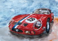 Aquarell,Oldtimer,Ferrari,handgemalt,Kunst,Bilder Niedersachsen - Berne Vorschau