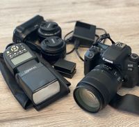 Canon Kamera EOS 77D mit viel Zubehör Bayern - Lautertal Vorschau