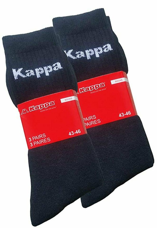 9 Paar Socken Kappa Arbeitssocken Herrensocken Schwarz Gr.47-50 in Essen