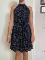 schwarzes Neckholderkleid mit weißen Punkten Hessen - Dieburg Vorschau