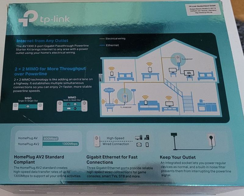 TP-Link AV1300 - Gigabit Passthrough Powerline Starter Kit in Stuttgart