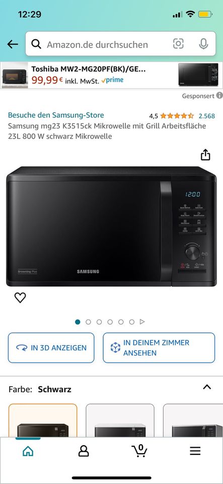 Samsung Mikrowelle MG23 K3515CK m. Grillfunktion (NP159€) in Berlin