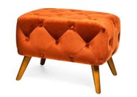 Depot Hocker Bank Orange Rost Holz Samt Walle - Handelshäfen Vorschau