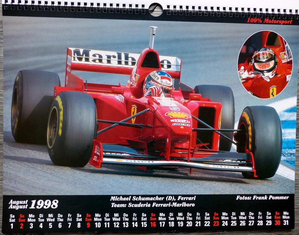 Formel 1, Kalender, 1998, 2003, Frank Pommer, Schumacher, Ferrari in Habichtswald