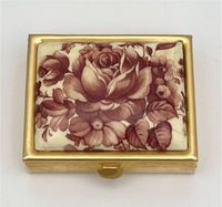 Vintage Pillendose Rosen Schmuckbox Blumen Rot Gold Schatulle RAR Schwerin - Altstadt Vorschau