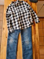 Outfit Jeans Hemd Gr. 134 Niedersachsen - Moormerland Vorschau