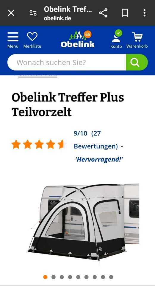 Obelink Vorzelt Treffer Plus in Menden