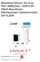 Wärmepumpe Mitsubishi Electric Set 8.33 PUZ-WM85YAA + ERPT20X Nordrhein-Westfalen - Unna Vorschau