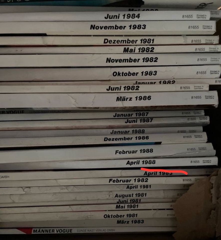 Vogue Zeitschrift Magazin Mode 80er 90er Jahre Sammlerstücke rar in Untermeitingen