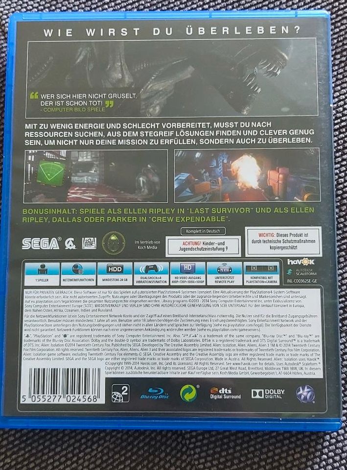 PS4 Spiel Alien Isolation -Ripley-Edition- in Dortmund