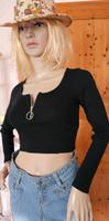 Bauchfreies Ripp-Shirt, H&M, Gr.S, schwarz Bayern - Hemau Vorschau