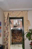 Gardine / Fensterdekoration mit Messingstange für eine Fenstertür Nordrhein-Westfalen - Würselen Vorschau
