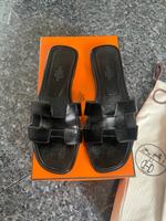 Original Hermes Oran 37 schwarz Sandalen Ledersandalen Schuhe Köln - Ehrenfeld Vorschau