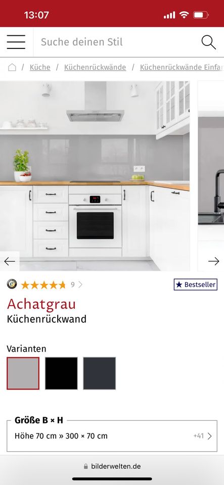 Küchenrückwand Folie selbstklebend Achatgrau in Altenburg