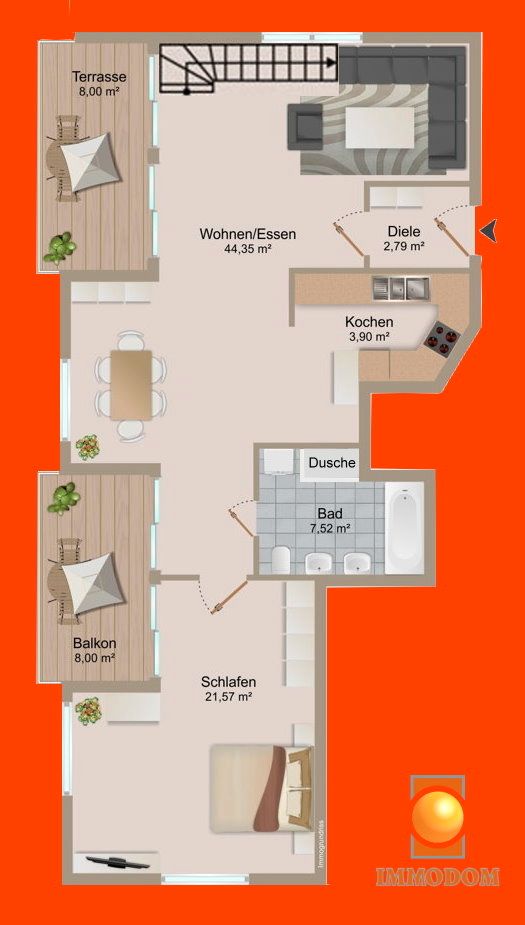 Hochwertige 2- bzw. 3-Zimmer-Wohnung mit EINBAUKÜCHE, Personenaufzug, 2 BALKONE u.v.m. zu vermieten! in Zwickau