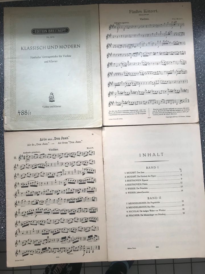 Notenmaterial für Violine u. Klavier in Berlin