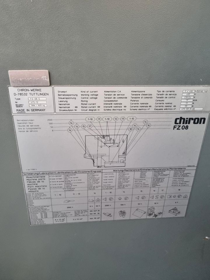 Fräsmaschine Chiron FZ 08 S in Rheinau