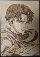 Holzmalerei - ATTACK ON TITAN Levi Ackermann Sachsen-Anhalt - Muldestausee Vorschau