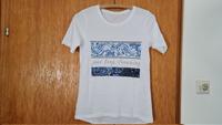 C&A: Noch wie neues, weißes Shirt mit Print, Gr. XS, Baumwolle Nordrhein-Westfalen - Brilon Vorschau