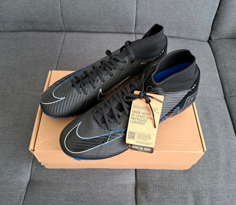 Nike Zoom Superfly 9 Academy FG/MG (Schwarz/Blau) in Radolfzell am Bodensee