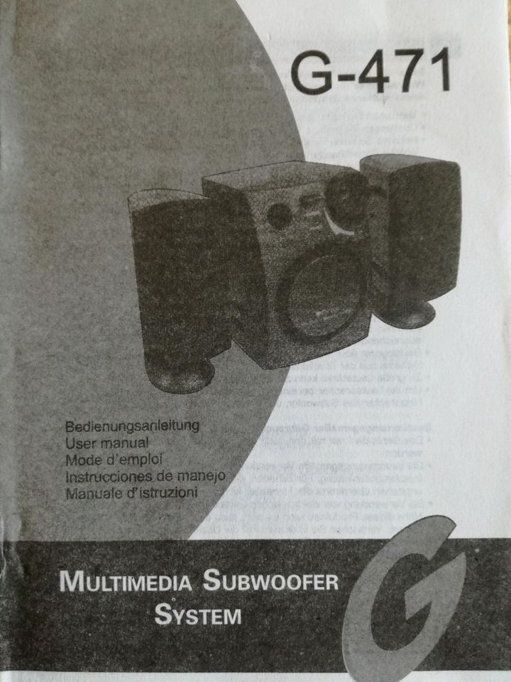 Multimedia Subwoofer System G-471, 230V~, 3,5mm Buchse, Lautsprec in Mecklenbeck