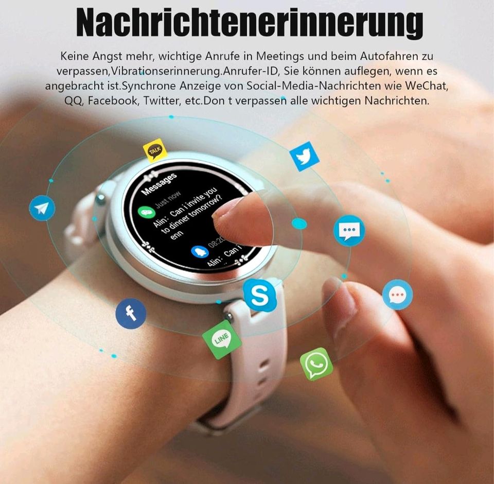 PASONOMI Smart Watch Damen, Fitness Tracker DIY 1.09" in Frankfurt am Main