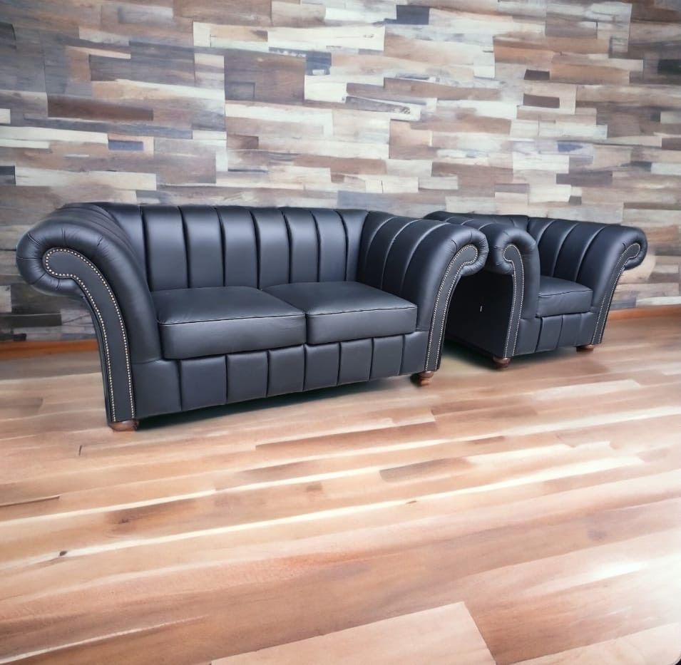 ⭐️⭐️⭐️Echt Leder Chesterfield Designer Eckcouch Sofa Couch Sessel Hocker Tisch Samt in München