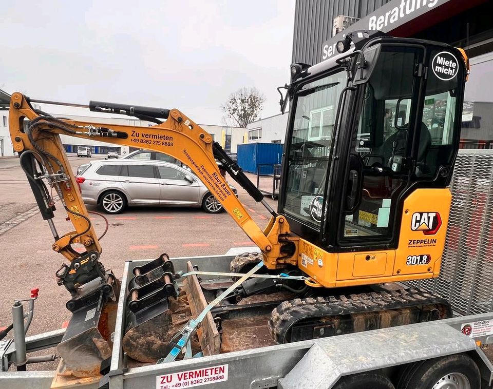 Minibagger Caterpillar 1,9t zu vermieten in Lindau