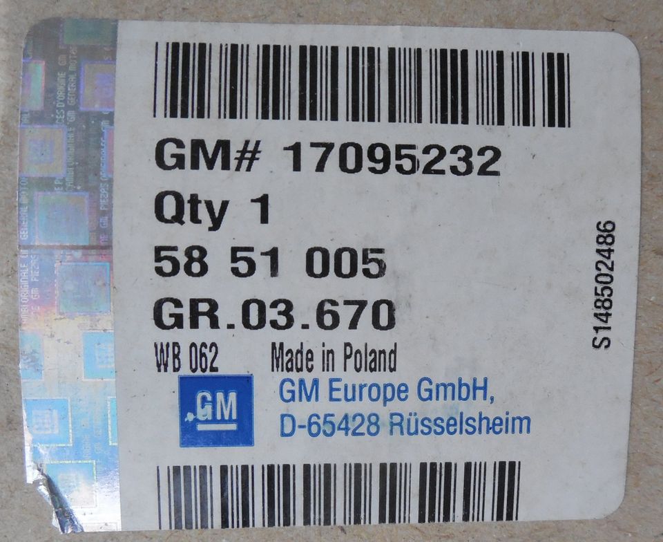 Opel AGR-Ventil Vectra-B Corsa-B Astra-F 5851005  -  GM# 17095232 in Bünde