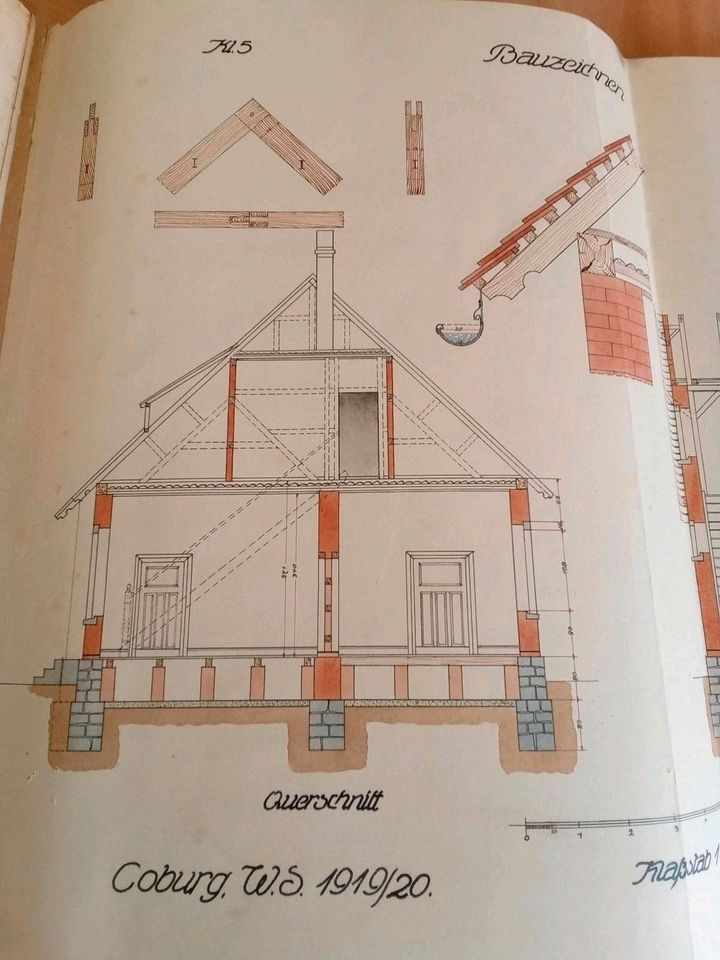 Bauzeichnungsmappe  Architektenmappe A3 1919-1922 Antiquität in Dresden