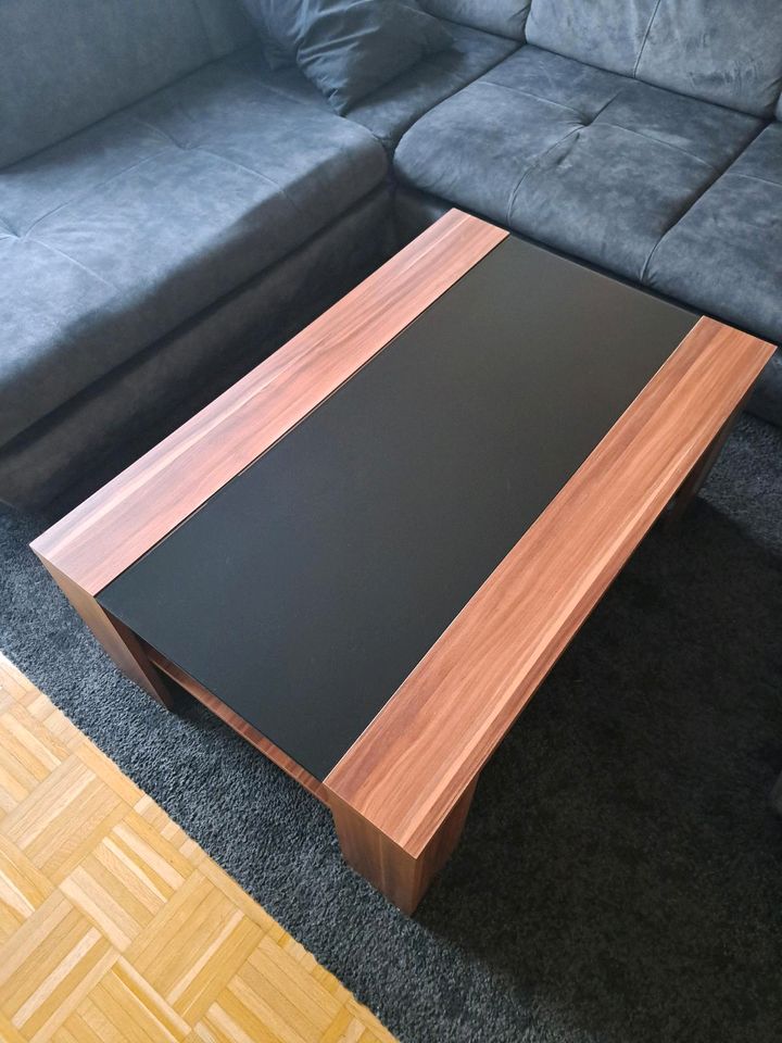 Couchtisch Holz / Glas - Braun / Schwarz 105x70x45 cm (LxBxH) in Niederkassel