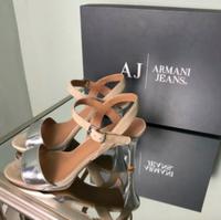 Armani Jeans Sandalen 37 Beige Nude Silber Pumps Heels Blogger Schleswig-Holstein - Lübeck Vorschau
