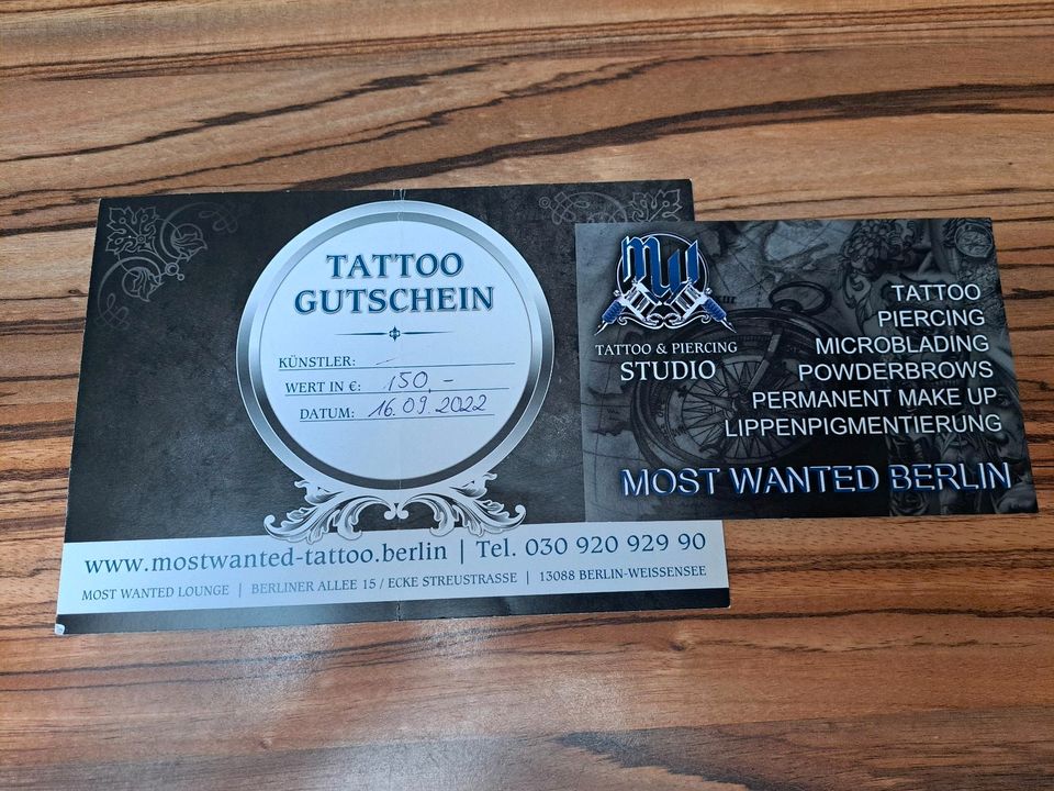 MostWanted Tattoo/Piercing Gutschein in Berlin