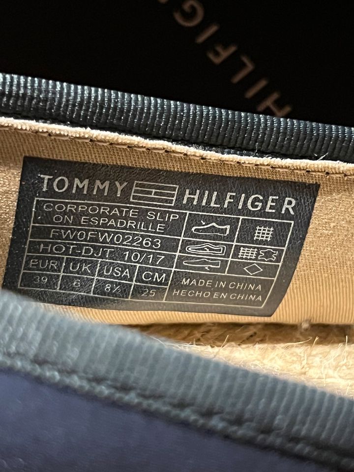 Tommy Hilfiger Espadrilles, blau Größe 39, neu, inkl Versand in Bergisch Gladbach