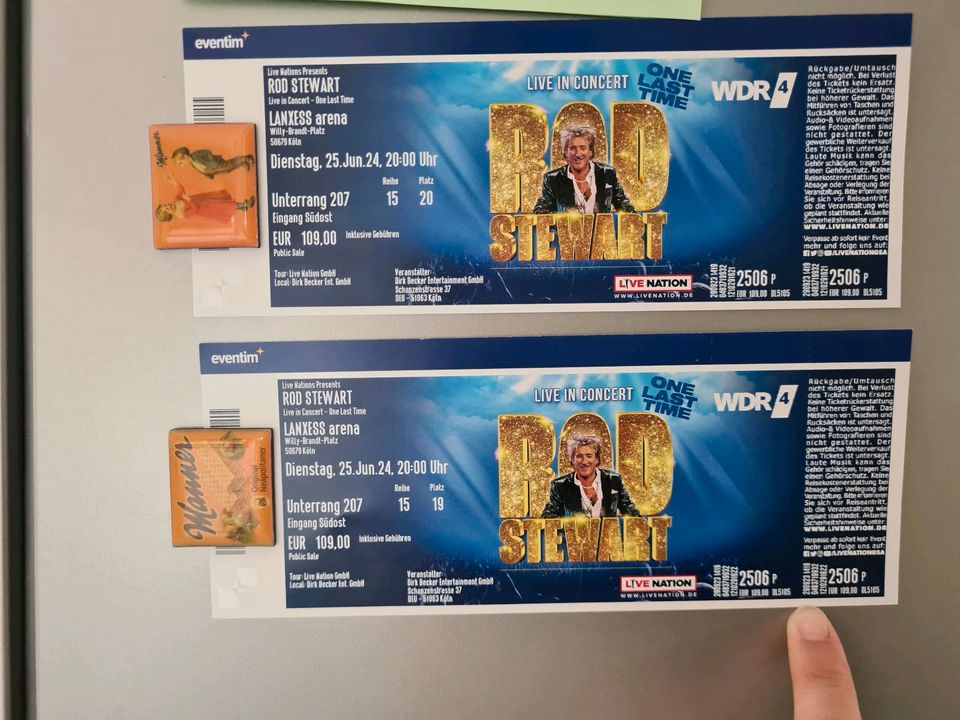 2 Tickets Rod Stewart 25.06.2024 Köln Unterrang 207 in Viersen