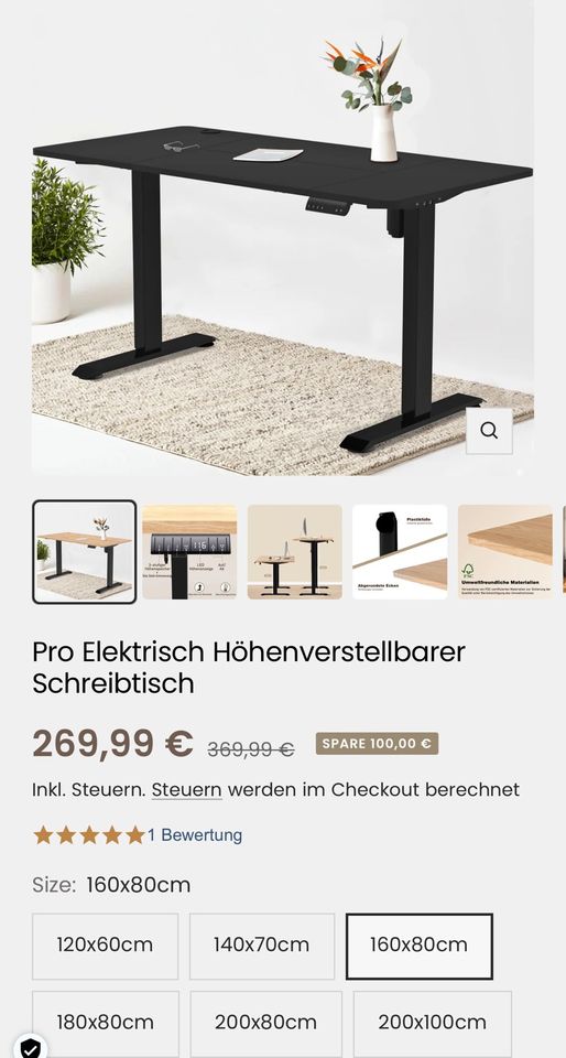 Pro Elektrisch Höhenverstellbarer Schreibtisch 120x60 cm 140x70cm in Kassel