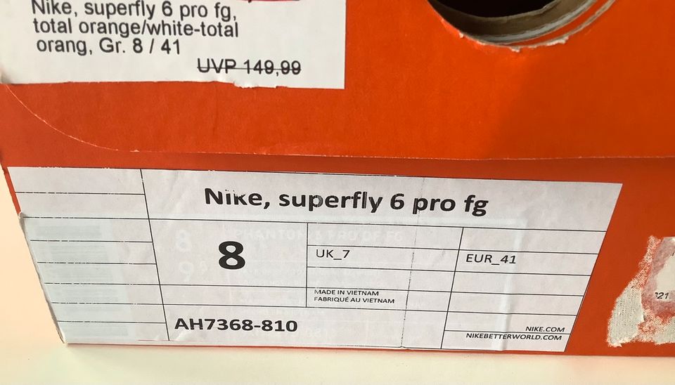 Nike superbly 6 pro FG in der Gr. 41  NEU in OVP in Wilsdruff