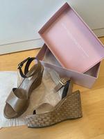 DEIMILLE Wedges Sandalen braun taupe Leder Gr 40 Plateau Schuhe Essen - Bergerhausen Vorschau