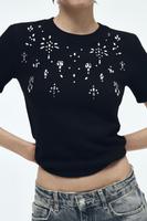 Zara Strickpullover Strass Pullover Steinen Schmucksteine L Hannover - Mitte Vorschau