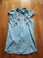 Sommer Bluse Tunika Kleid in blau Blumen gestickt Gr. 40 Thüringen - Altenburg Vorschau
